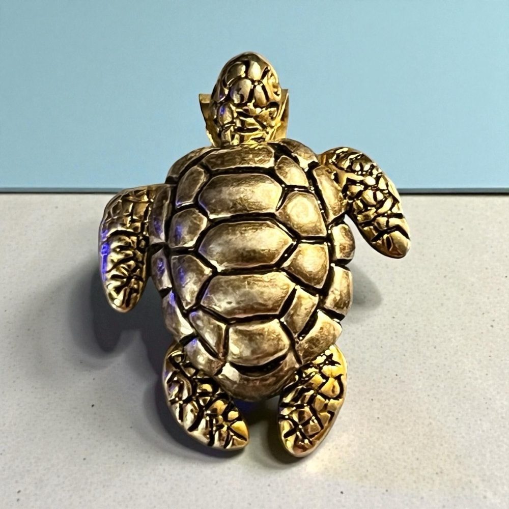Vintage Two Tone Gold/Silver Turtle Pendant